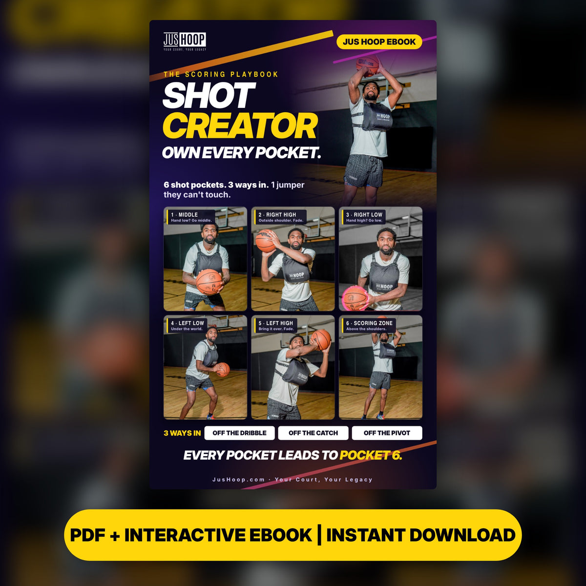  Jus Hoop Shot Creator ebook cover, PDF and interactive ebook, instant download